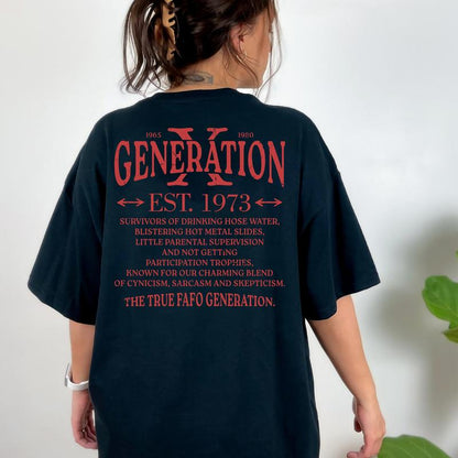 Generation X True FAFO Shirt - Comfort Cotton Top with Collar Fit Full Sizes, For Women Womenswear Embroidered
