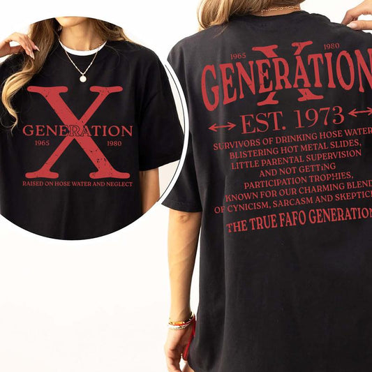 Generation X True FAFO Shirt - Comfort Cotton Top with Collar Fit Full Sizes, For Women Womenswear Embroidered