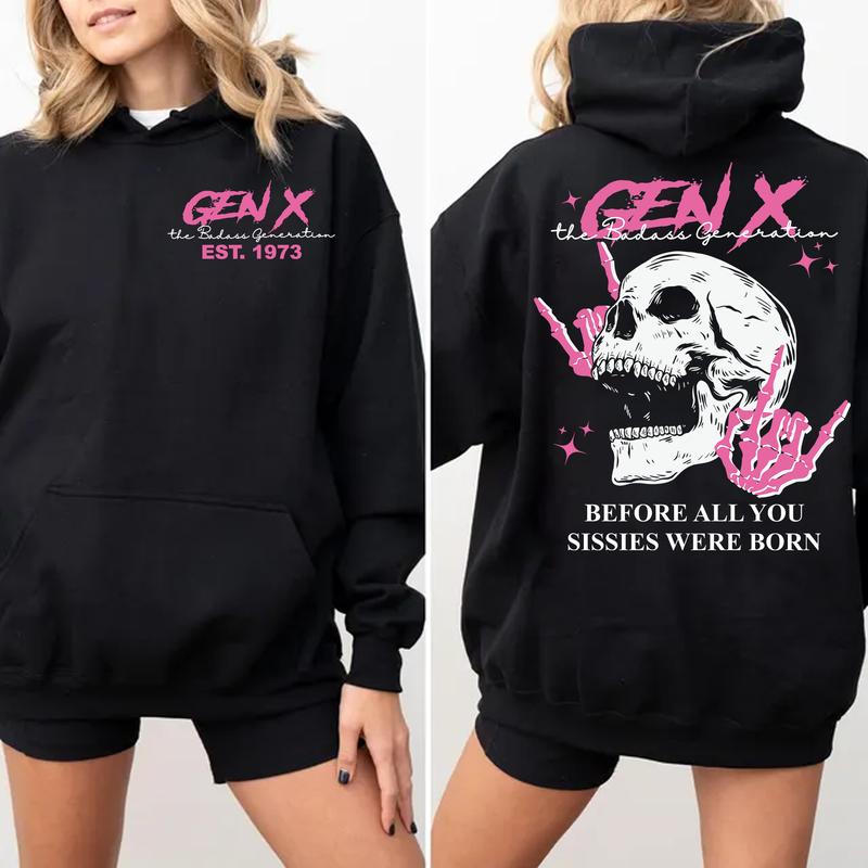 Generation X Custom Year Badass Generation Hoodie, Custom Year Of Birth Hoodie, Generation X Hoodie - 100% Cotton Top Unisex Comfort Womenswear Men