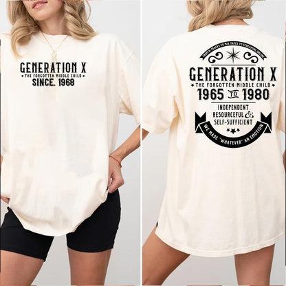 HOODIE Generation X Custom Year New Version, Custom Year Of Birth Shirt,  Generation X T Shirt - 100% Cotton Menswear Unisex Menswear Unisex