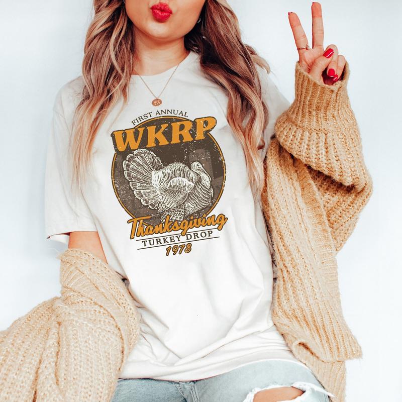 First Annual Thanksgiving Day Turkey Sweatshirt, In Cincinnati Movie Sweater, Thanksgiving Gift, Happy Thanksgiving Shirt, Drop Turkey Cotton Short