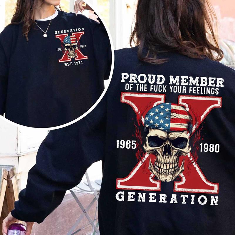 Custom Gen X Skull New Version 2 Shirt, Gen X Raised On Hose Water And Neglect T-Shirt, Vintage Inspired Shirt Casual Menswear Classic Cotton