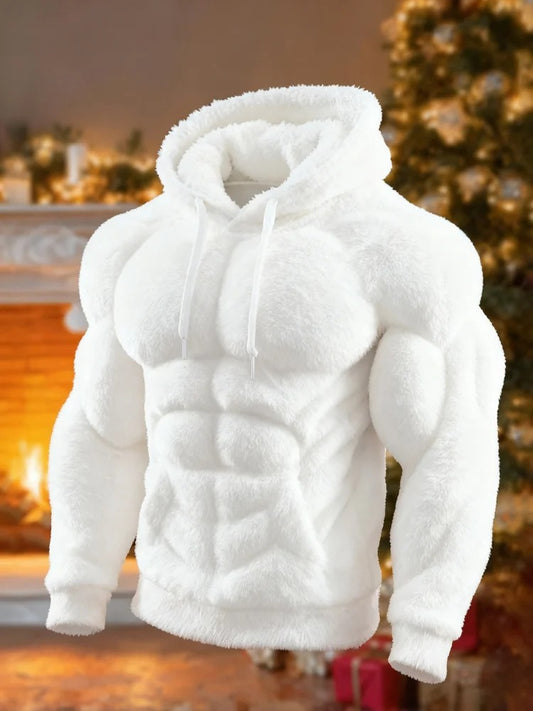 Vintage Christmas Santa Men's Hooded Flannel Sweatshirt