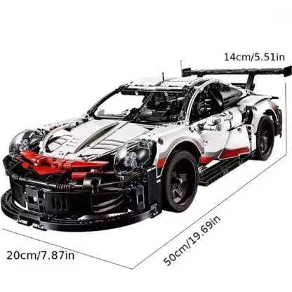1580+ pieces of 1:10 assembled building blocks, 911-compatible 42096 sports model MOC toys, Model Car Kit, decorative adult gifts