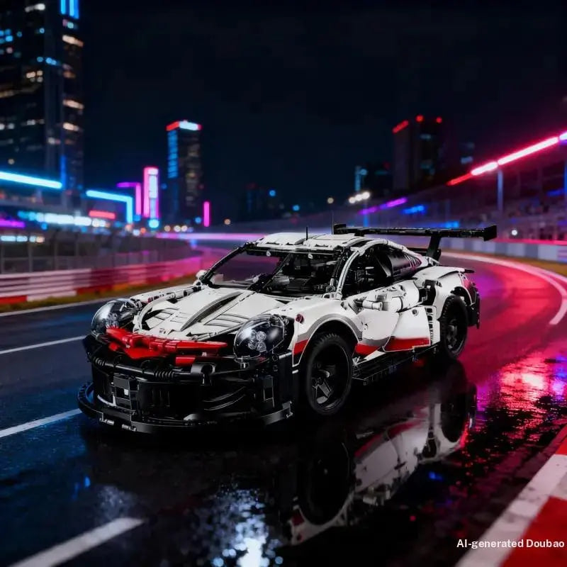 1580+ pieces of 1:10 assembled building blocks, 911-compatible 42096 sports model MOC toys, Model Car Kit, decorative adult gifts